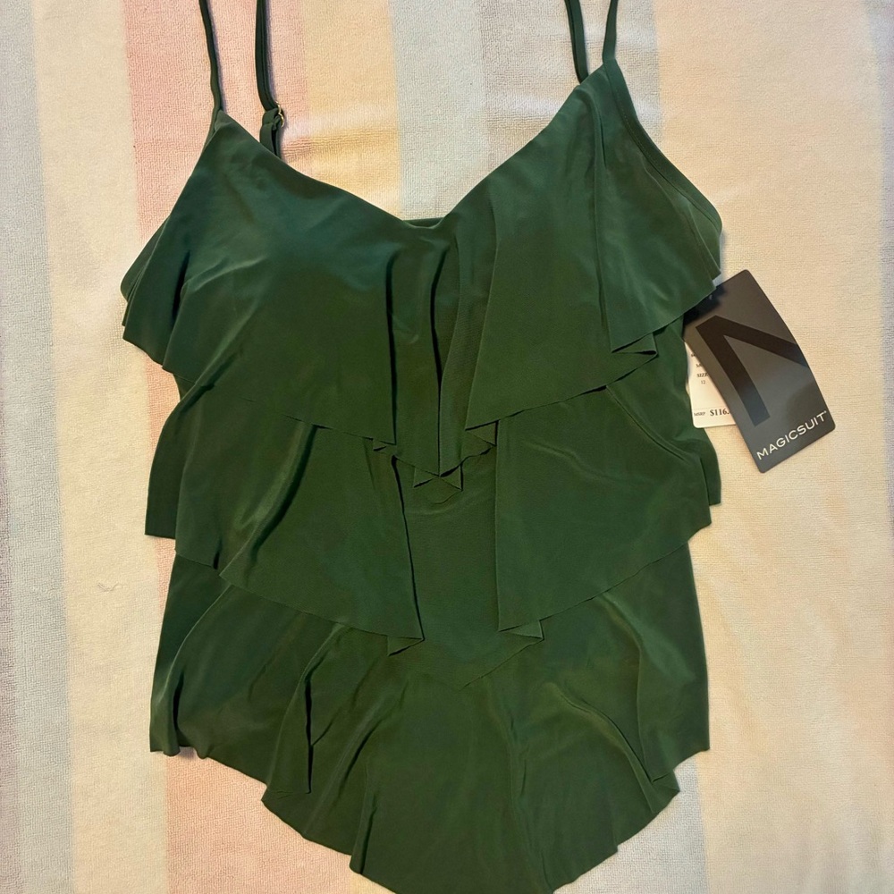 NWT Size 12  Magicsuit Green Swimsuit Top